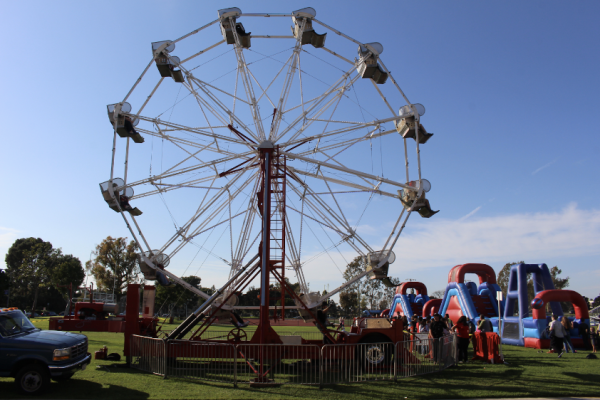 The Spring Carnival featured a Ferris wheel and a bounce house.